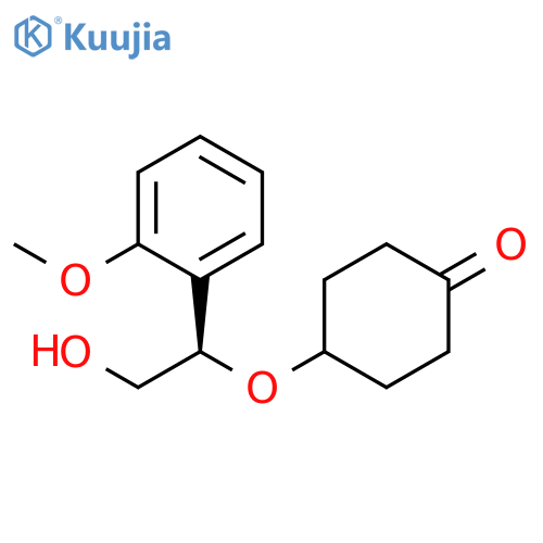4-[(1R)-2-hydroxy-1-(2-methoxyphenyl)ethoxy]cyclohexanone structure