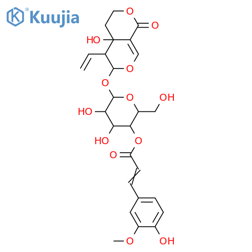 1H,3H-Pyrano[3,4-c]pyran-1-one,5-ethenyl-4,4a,5,6-tetrahydro-4a-hydroxy-6-[[4-O-[(2E)-3-(4-hydroxy-3-methoxyphenyl)-1-oxo-2-propenyl]-b-D-glucopyranosyl]oxy]-,(4aR,5R,6S)- (9CI) structure