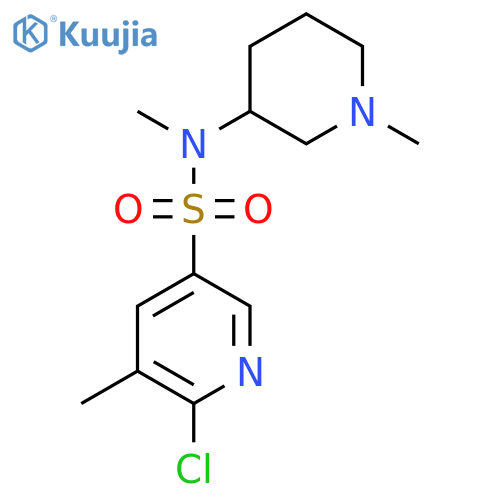 6-chloro-N,5-dimethyl-N-(1-methylpiperidin-3-yl)pyridine-3-sulfonamide structure