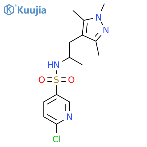 6-Chloro-N-[1-(1,3,5-trimethylpyrazol-4-YL)propan-2-YL]pyridine-3-sulfonamide structure