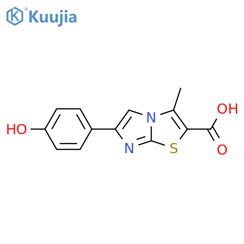 6-(4-Hydroxy-phenyl)-3-methyl-imidazo[2,1-b]thiazole-2-carboxylic acid structure