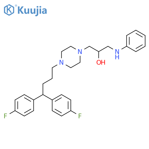 1-Piperazineethanol,4-[4,4-bis(4-fluorophenyl)butyl]-a-[(phenylamino)methyl]- structure