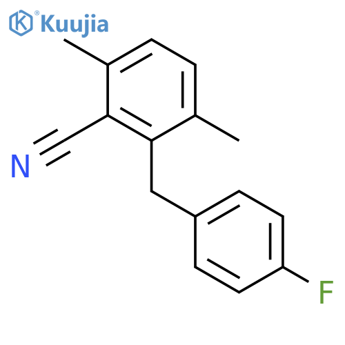 Benzonitrile, 2-[(4-fluorophenyl)methyl]-3,6-dimethyl- structure