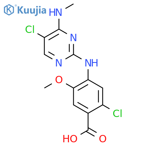 2-Chloro-4-((5-chloro-4-(methylamino)pyrimidin-2-yl)amino)-5-methoxybenzoic acid structure