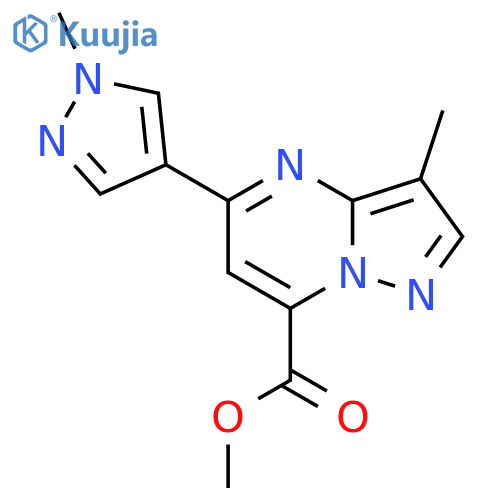 Methyl 3-methyl-5-(1-methyl-1H-pyrazol-4-yl)pyrazolo[1,5-a]pyrimidine-7-carboxylate structure