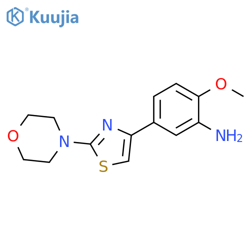 2-Methoxy-5-(2-morpholin-4-yl-thiazol-4-yl)-phenylamine structure