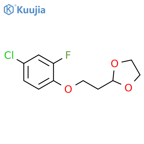 2-[2-(4-chloro-2-fluorophenoxy)ethyl]-1,3-dioxolane structure