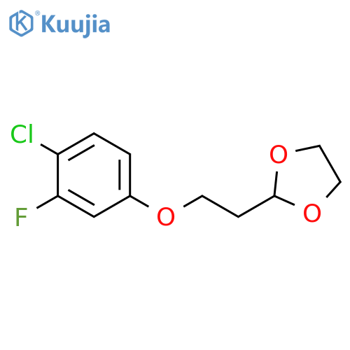 2-[2-(4-chloro-3-fluorophenoxy)ethyl]-1,3-dioxolane structure