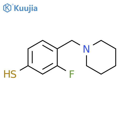 3-Fluoro-4-[(1-piperidino)methyl]thiophenol structure