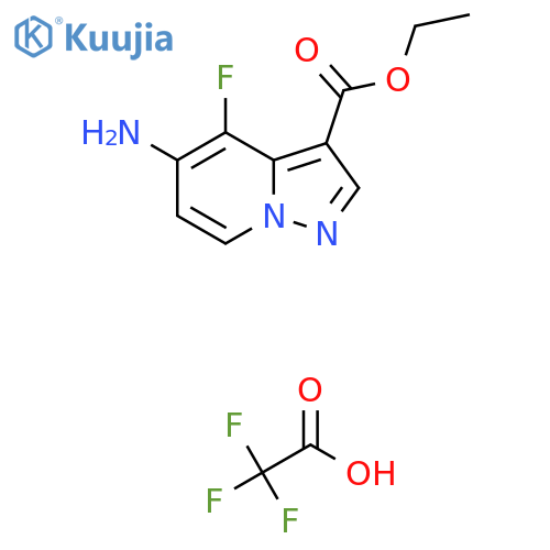 ethyl 5-amino-4-fluoropyrazolo1,5-apyridine-3-carboxylate, trifluoroacetic acid structure