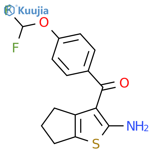 3-4-(difluoromethoxy)benzoyl-4H,5H,6H-cyclopentabthiophen-2-amine structure