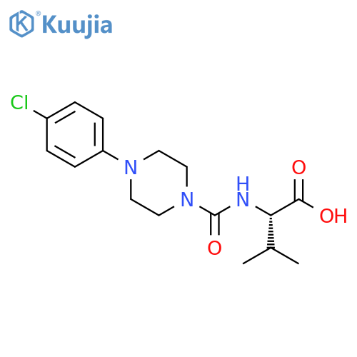 (S)-2-(4-(4-chlorophenyl)piperazine-1-carboxamido)-3-methylbutanoic acid structure