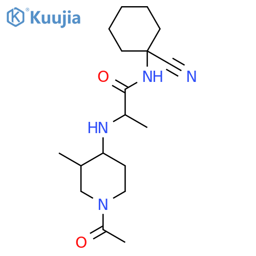 2-[(1-acetyl-3-methylpiperidin-4-yl)amino]-N-(1-cyanocyclohexyl)propanamide structure