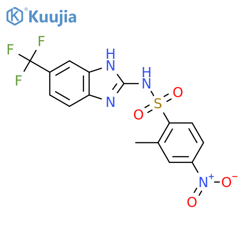 2-methyl-4-nitro-N-[5-(trifluoromethyl)-1H-1,3-benzodiazol-2-yl]benzene-1-sulfonamide structure