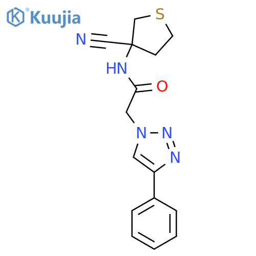 N-(3-cyanothiolan-3-yl)-2-(4-phenyl-1H-1,2,3-triazol-1-yl)acetamide structure