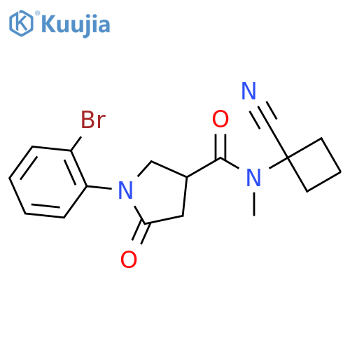 1-(2-bromophenyl)-N-(1-cyanocyclobutyl)-N-methyl-5-oxopyrrolidine-3-carboxamide structure