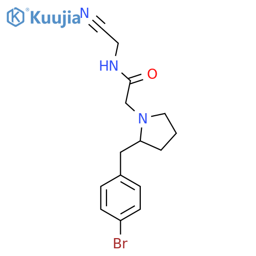 2-{2-(4-bromophenyl)methylpyrrolidin-1-yl}-N-(cyanomethyl)acetamide structure