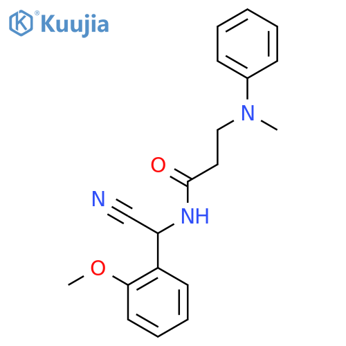 N-[cyano(2-methoxyphenyl)methyl]-3-[methyl(phenyl)amino]propanamide structure