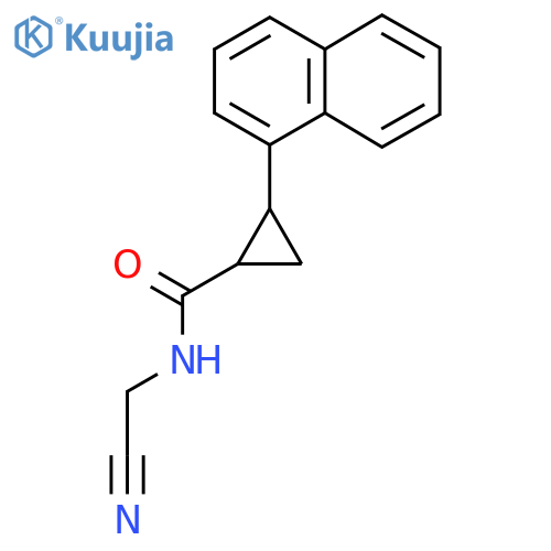 N-(cyanomethyl)-2-(naphthalen-1-yl)cyclopropane-1-carboxamide structure
