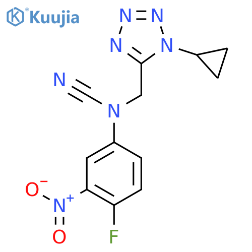 N-cyano-N-[(1-cyclopropyl-1H-1,2,3,4-tetrazol-5-yl)methyl]-4-fluoro-3-nitroaniline structure
