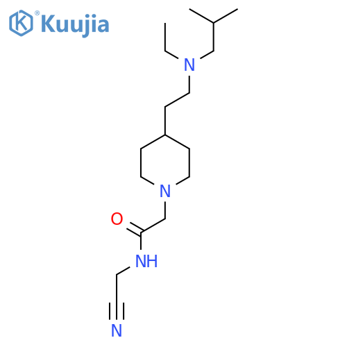 N-(cyanomethyl)-2-(4-{2-[ethyl(2-methylpropyl)amino]ethyl}piperidin-1-yl)acetamide structure
