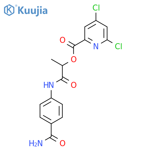 1-[(4-Carbamoylphenyl)carbamoyl]ethyl 4,6-dichloropyridine-2-carboxylate structure