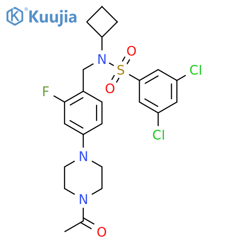 N-4-(4-Acetylpiperazin-1-yl)-2-fluorobenzyl-3,5-dichloro-N-cyclobutyl-benzenesulfonamide structure