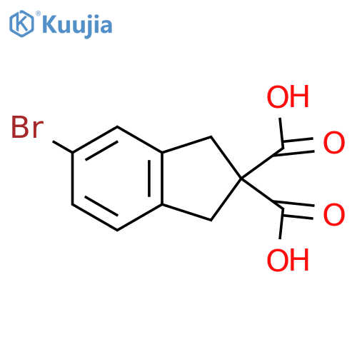 5-bromo-2,3-dihydro-1H-indene-2,2-dicarboxylic acid structure