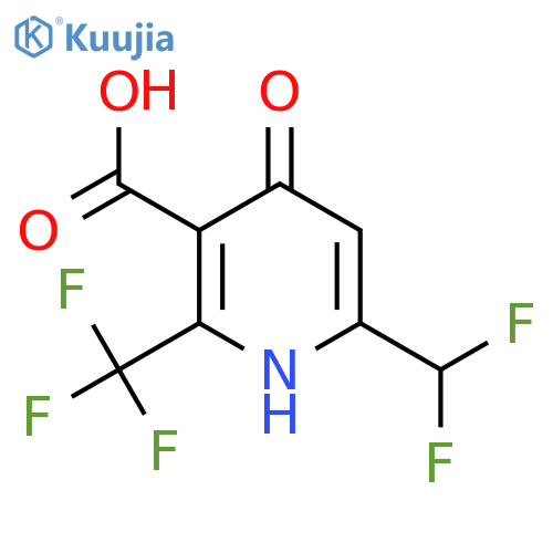 6-(Difluoromethyl)-4-hydroxy-2-(trifluoromethyl)pyridine-3-carboxylic acid structure