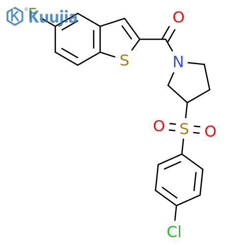 3-(4-chlorobenzenesulfonyl)-1-(5-fluoro-1-benzothiophene-2-carbonyl)pyrrolidine structure