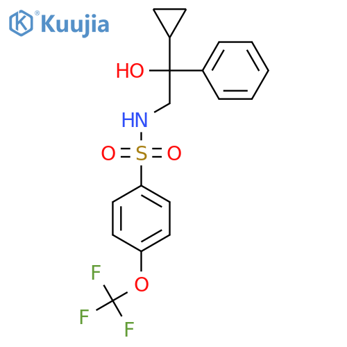 N-(2-cyclopropyl-2-hydroxy-2-phenylethyl)-4-(trifluoromethoxy)benzene-1-sulfonamide structure