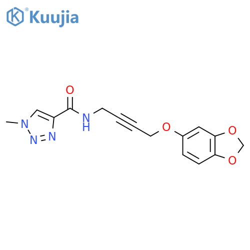 N-4-(2H-1,3-benzodioxol-5-yloxy)but-2-yn-1-yl-1-methyl-1H-1,2,3-triazole-4-carboxamide structure
