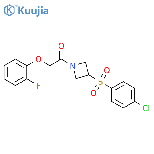 1-3-(4-chlorobenzenesulfonyl)azetidin-1-yl-2-(2-fluorophenoxy)ethan-1-one structure