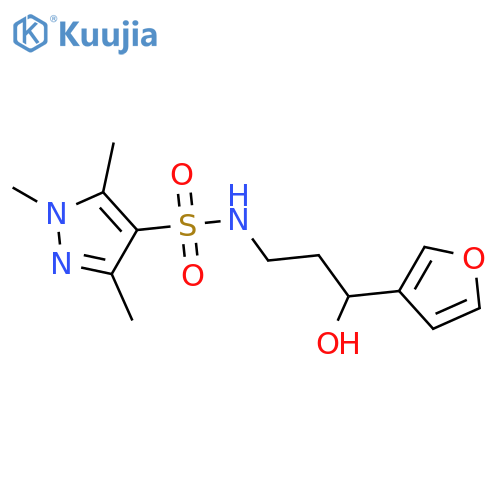 N-3-(furan-3-yl)-3-hydroxypropyl-1,3,5-trimethyl-1H-pyrazole-4-sulfonamide structure