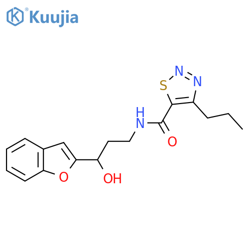 N-3-(1-benzofuran-2-yl)-3-hydroxypropyl-4-propyl-1,2,3-thiadiazole-5-carboxamide structure