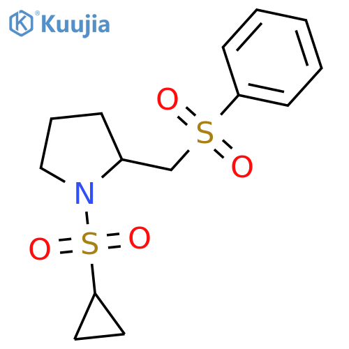 2-(benzenesulfonyl)methyl-1-(cyclopropanesulfonyl)pyrrolidine structure
