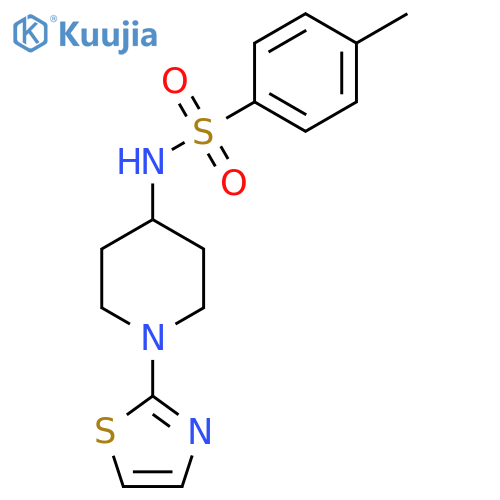 4-methyl-N-(1-(thiazol-2-yl)piperidin-4-yl)benzenesulfonamide structure