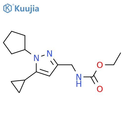 ethyl N-[(1-cyclopentyl-5-cyclopropyl-1H-pyrazol-3-yl)methyl]carbamate structure