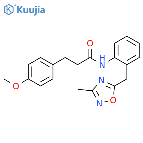 3-(4-methoxyphenyl)-N-{2-[(3-methyl-1,2,4-oxadiazol-5-yl)methyl]phenyl}propanamide structure