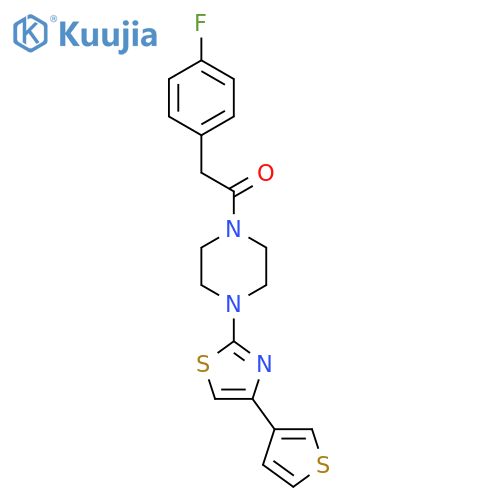 2-(4-Fluorophenyl)-1-(4-(4-(thiophen-3-yl)thiazol-2-yl)piperazin-1-yl)ethanone structure