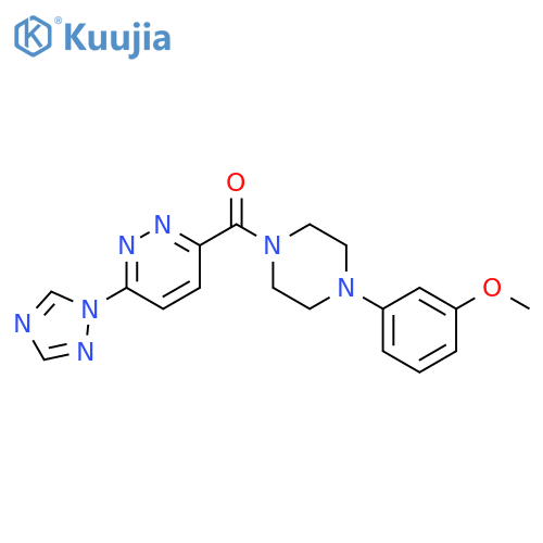 3-4-(3-methoxyphenyl)piperazine-1-carbonyl-6-(1H-1,2,4-triazol-1-yl)pyridazine structure