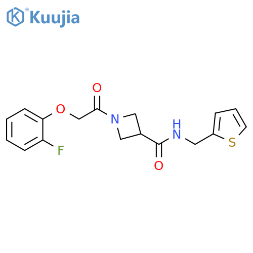1-[2-(2-fluorophenoxy)acetyl]-N-[(thiophen-2-yl)methyl]azetidine-3-carboxamide structure