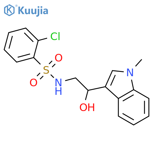 2-chloro-N-2-hydroxy-2-(1-methyl-1H-indol-3-yl)ethylbenzene-1-sulfonamide structure