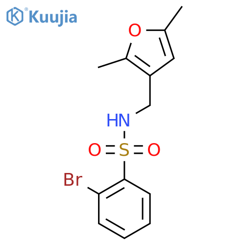 2-bromo-N-(2,5-dimethylfuran-3-yl)methylbenzene-1-sulfonamide structure