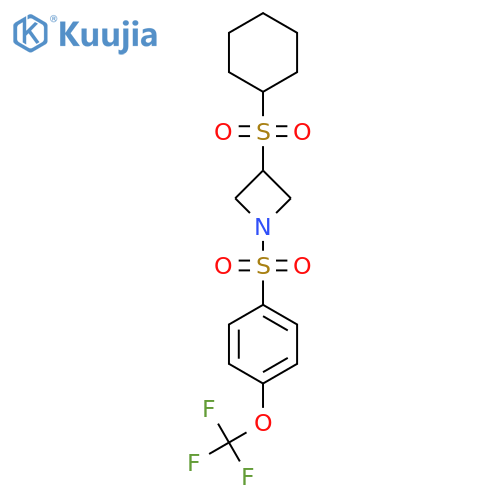 3-(cyclohexanesulfonyl)-1-4-(trifluoromethoxy)benzenesulfonylazetidine structure