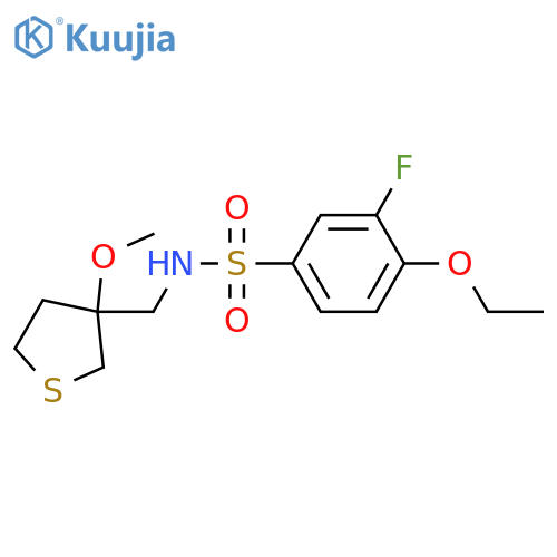 4-ethoxy-3-fluoro-N-[(3-methoxythiolan-3-yl)methyl]benzenesulfonamide structure