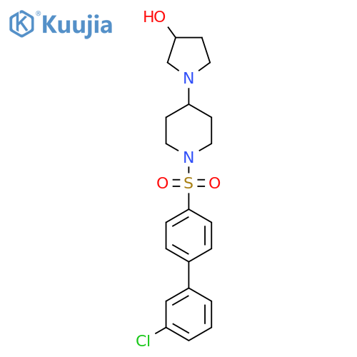 1-[1-({3'-chloro-[1,1'-biphenyl]-4-yl}sulfonyl)piperidin-4-yl]pyrrolidin-3-ol structure