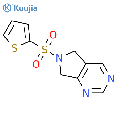 6-(thiophene-2-sulfonyl)-5H,6H,7H-pyrrolo3,4-dpyrimidine structure