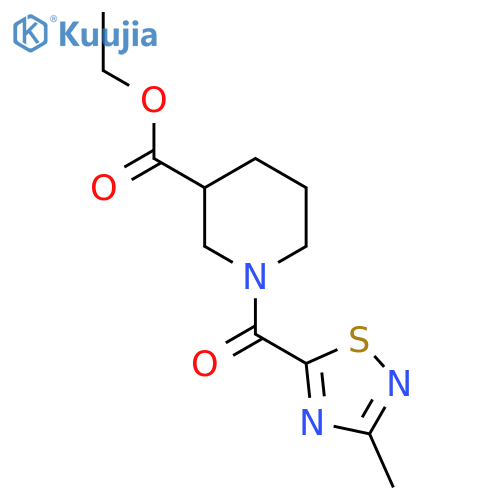 ethyl 1-(3-methyl-1,2,4-thiadiazole-5-carbonyl)piperidine-3-carboxylate structure
