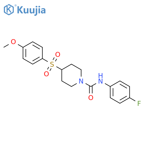 N-(4-fluorophenyl)-4-(4-methoxybenzenesulfonyl)piperidine-1-carboxamide structure